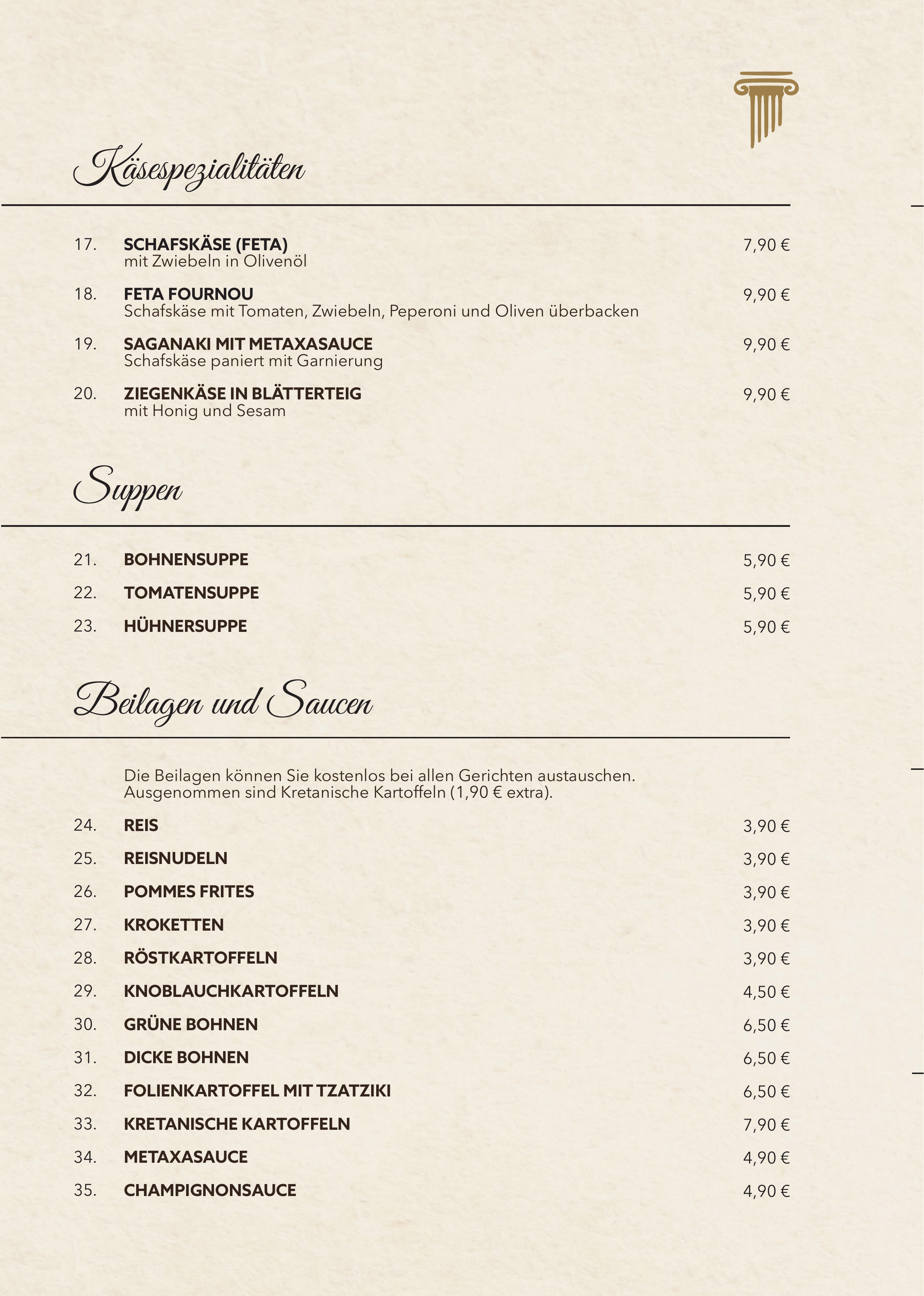 Speisekarte Seite 4